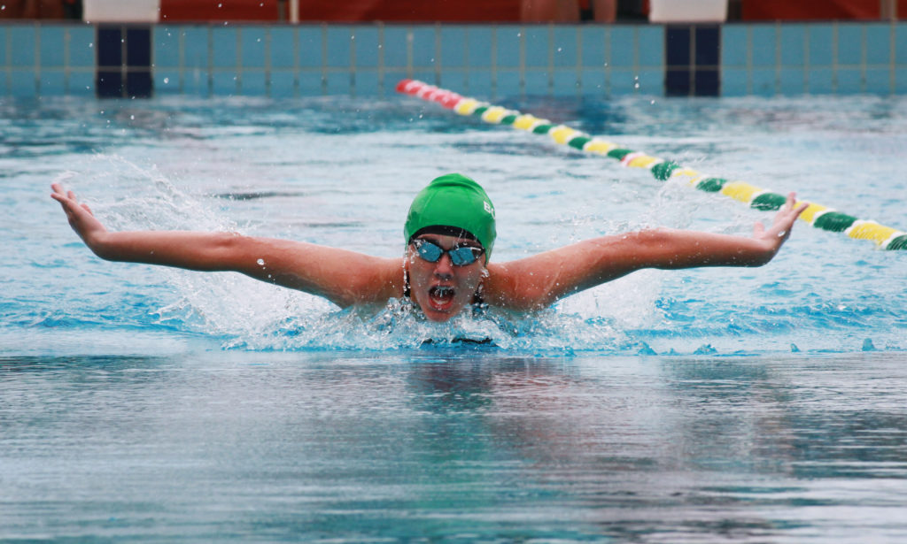 High School students participating at their senior school swimming carnival 