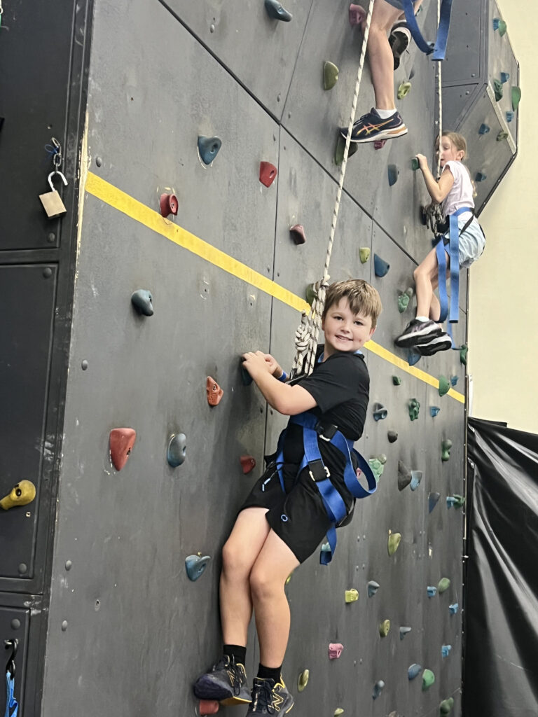 Year 4 students at the Scots All Saints College Camp at Galston Gorge Rock climbing 